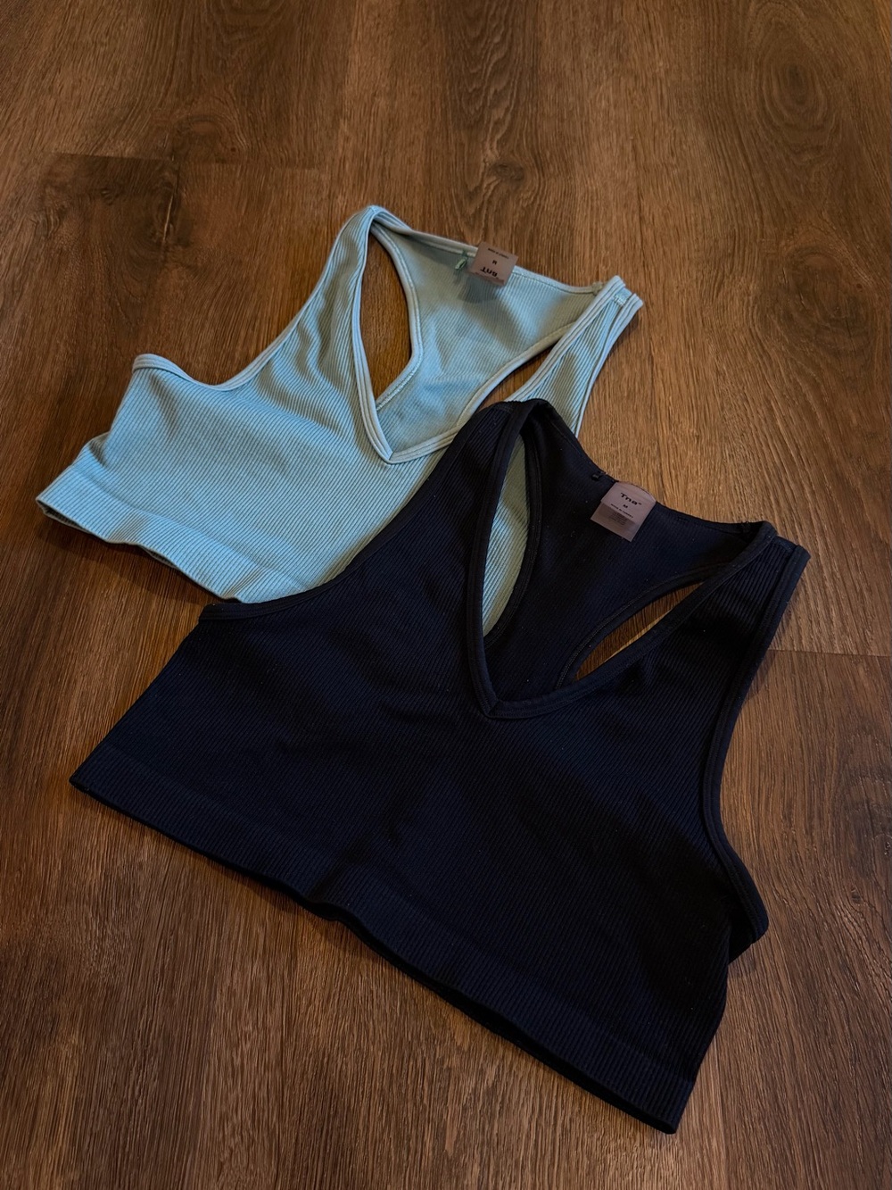 Aritzia TNA Ribbed Racerback Bra Top Duo Size M